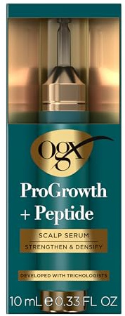 OGX ProGrowth + Peptide Sérum pour cuir chevelu - Renforce et épaissit les racines des cheveux - Hydrate pour un cuir chevelu sain - Favorise la croissance naturelle des cheveux - Réduit la perte de
