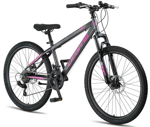Licorne Bike Thunder Premium Mountainbike in 20, 24, 26, 27.5 und 29 Zoll Fahrrad für Mädchen Jungen Herren und Damen Discbremse