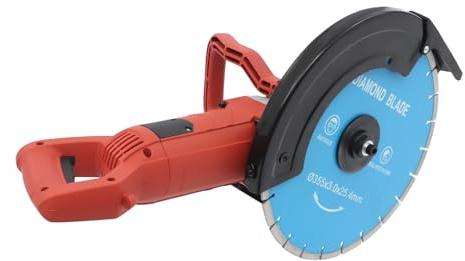 350MM Electric Disc Cutter Diamond Wall Chaser Slotter Circular Saw Concrete Stone Steel Wood Cutting Machine Angle Grinder Power Tool Compact Corded for Polishing and Grinding Short Handle