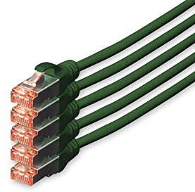 DIGITUS LAN Kabel Cat 6 - 10m - 5 Stück - RJ45 Netzwerkkabel - S-FTP Geschirmt - Kompatibel zu Cat-6A und Cat-7- Weiß