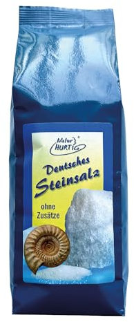 Natur Hurtig Deutsches Steinsalz Fein 1 kg | Naturbelassen, unraffiniert und ohne Zusatzstoffe | Unbehandeltes Ursalz aus Deutschland