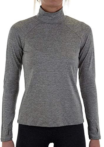 More Mile Train to Run Womens Long Sleeve Funnel Neck Running Top - Grey - M