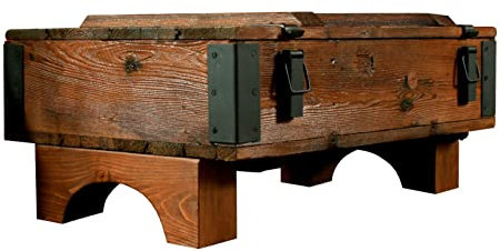 Alte Reise Truhe Couchtisch Cottage Steamer Kiefer Truhe Vintage Retro Hölzern