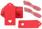 G2PLUS 100stk Geschenk Anhänger Rot, 4.5x9.5CM Kraftpapier Etiketten Tags, 300g/m² Geschenkanhänger Etiketten Herz mit Schnur für Hochzeit Geschenke zum Basteln