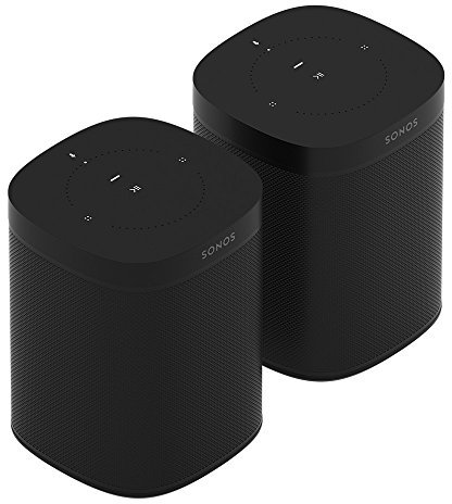 Sonos One Smart Speaker Kit 2 pièces Noir - Enceintes Wi-FI intelligentes avec Commande vocale Alexa et AirPlay - Deux Haut-parleurs multiroom pour Un Streaming de Musique illimité