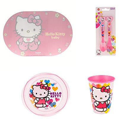 irpot tovaglietta + Bicchiere + Piatto + Posate Kitty