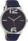 Oozoo Damenuhr mit Lederband 45 MM Silberfarben/Dunkelblau C10372