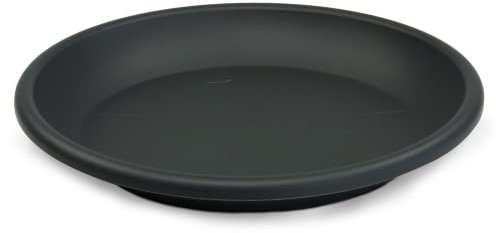 MePla Blumentopf-Untersetzer für Pflanzkübel Cilindro - runder Kunststoff-Unterteller - wetterfestes Pflanzgefäß - UV-beständig - Ø 12 cm (Innen: ø 9,4 cm) - Anthrazit