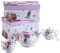 London Boutique Porcelain Teapot Sets Teapot Sugar Bowl and Cream Milk Jug Shabby Chic Vintage Floral in Gift box (Bird Rose Butterfly)