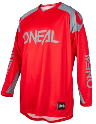 O'NEAL | Jersey | Enduro Motocross | Atmungsaktives Material, Maximale Bewegungsfreiheit, Verlängerter Rücken | Jersey Matrix Ridewear | Erwachsene | Rot Grau | Größe M