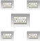 5X Double Socket Surround, Acrylic Back Panel or Plate, Protect Wall from Finger Prints, Font Colour:Clear