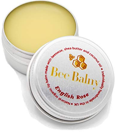 Bee Balmy | English Rose Lip Balm | 100% Organic | Made with Natural Beeswax | Handmade in the UK