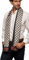 Prettystern Männerschal langer edel elegant 2-lagig klassisch festlich 100% Seide Schal schwarz beige kariert M03
