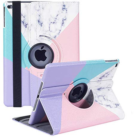 Funda Giratoria para iPad 9.7 Pulgadas 5.ª/6.ª Generación, iPad Air 2 / iPad Air - Funda Protectora con Función Atril Giratoria de 360 Grados con Encendido Automático (Cubo)