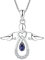 FJ Damen Kette Schutzengel Anhänger Halskette 925 Sterling Silber Engel Kette Tansanit Dezember Geburtsstein Halskette Schmuck Geschenke für Frauen Mädchen