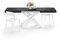 MOBILI FIVER, Table Extensible Emma 140(220) x90 cm, Noir Béton avec Pieds Croisés Blancs, pour 6-10 Personnes, Table Extensible pour Cuisine, Salon, Made in Italy