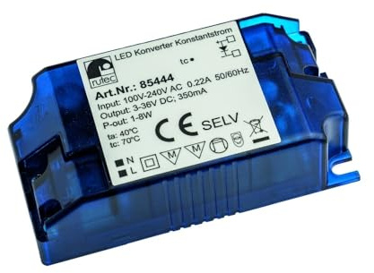 LED Konverter, 350mA, 1W-8W, 3-36V, 100-240V AC, Schraubanschluss, statisch