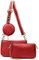 Lazarotti Damen Umhängetasche Milano - rot - Crossbody Bag breiter Gurt echtes Leder - Taschenset goldene Details