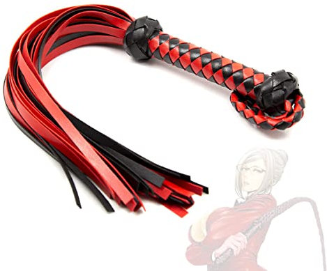 RianGor Frusta in Pelle Frusta per Toro in Morbida Pelle Coda per Sport equestri Frusta per Coppia Giocattolo, Manico in Pelle per Allenamento Cosplay.