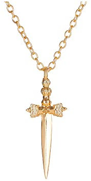 Punk Sword Cross Pendant Necklace Gothic Dagger Knife Necklace Hip Hop Jewlry for Men Women, Zinc, No Gemstone