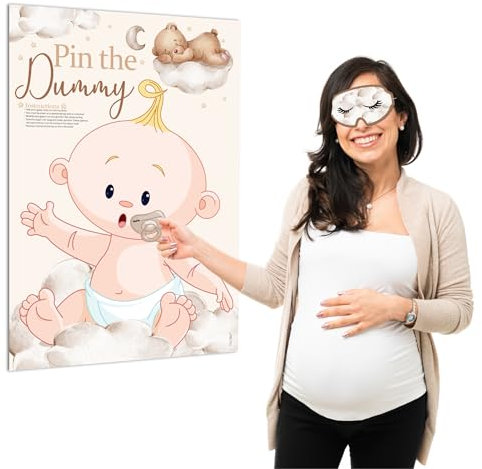 Pink Bee Baby Shower Games Gender Reveal Pin The Dummy Party Teddy Bear Theme Up to 20 Players