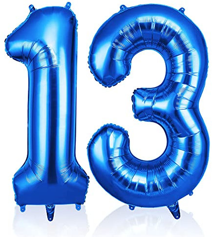 OFFCUP Palloncini Compleanno Blu 101 CM, Palloncino Numero 13/31, Foil Palloncini Numeri, Giganti Palloncini Numeri, Decorazioni Festa Compleanno, Gonfiabili Pallone per Anniversario