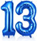 OFFCUP Palloncini Compleanno 13 Anni Blu 101 CM, Palloncino Numero 13, Foil Palloncini Numeri, Giganti Palloncini Numeri, Decorazioni Festa Compleanno, Gonfiabili Pallone per Anniversario