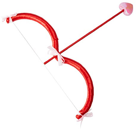 Niceyoeuk Amor Bogen Pfeil Set Valentinstag Rot Amor Kostüm Cosplay Zubehör Foto Requisiten Halloween Party Performance Supplies für Erwachsene Kinder (Rot, Einheitsgröße)