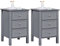 Yaheetech Bedside Tables Set of 2Pcs Chest of 3 Drawers Narrow Side Tables Wood Nightstands for Bedroom/Living Room/Small Space, 40x40x60cm, Dark Gray