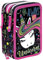 Julian Ross Be Unicorn Astuccio Triplo Riempito Bambina, 45 Accessori Scuola Elementare, 20 Centimetri, Colla Stick, Mina+, 3 Zip, Scomparti Organizzati