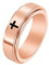 Ayoiow Titan Ringe Für Damen 6MM Roségold Verlobungsring Damen Kreuz Spinner