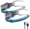 Smiling Shark Stirnlampe, 2 Stück Headlamp 7*Weiße Licht 270° Beleuchtung Breite Mit Bewegungsmelder Helles Rotes Rucklicht Für Camping Angeln Reparieren, Stirnlampe-Kopflampe-LED-Wiederaufladbar