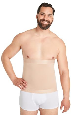 FINN Kompressions-Gürtel Herren - Figurformende Shapewear Bauchbinde aus Baumwolle - Starker Body-Shaper für Männer mit Bauchweg-Effekt Hautfarbe Nude L