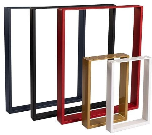 Strong&Style Tischbeine Tischkufen Möbelfüße Tischgestell 1 Stück U Form Metall Pulverbeschichtet Esstisch Schreibtisch Couchtisch Innen Außen Höhe 72 cm Breite 60 cm Profil 60 x 20 mm Weiß