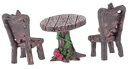 Toyvian 6 Sets Stabiler Miniatur-tischstuhl Landschaftsornament Aus Kunstharz Leichte Gartenmöbel Sandtischdekor Einzigartiges Schrulliges Outdoor-