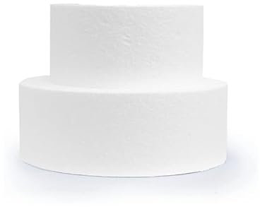 Basi tonde in polistirolo (2 pezzi) per torta a due piani in cake design e decorazioni creative. Misure Ø30xH15 Cm, Ø20xH15 Cm