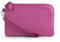 befen Damen-Clutch aus echtem Leder, schmaler Eckreißverschluss, silberfarbener Reißverschluss, Fuchsia, Classic
