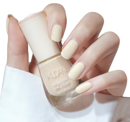 TBeautfave Creamy White Nail Varnish, Quick Dry & Long Lasting Nail Varnish Pastel Nail Polish Non-Toxic Water Based Formula Natural Nail Polish for DIY Nail Art No Need Cure