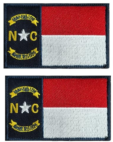 Aufnäher mit Nord-Carolina-Flagge, bestickt, für Hüte, taktische Taschen, Jacken, Kleidung, Team-Militär-Patch, 2 Stück