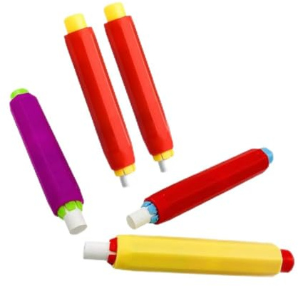 Porta Gessi, 5 pezzi Porta Gessetti in Plastica, Regolabile Clip di Gesso, Colorato Portagesso in Plastica, per Scuola, Ufficio, Casa