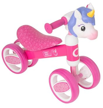 HTI Atom Kinder Bobble Bike mit Korb | Mein erstes Laufrad für Kleinkinder | Leichtes Balance Bike, Trainingsrad & Lauflernrad | Perfektes Kinderfahrrad ab 1 Jahr (Einhorn)