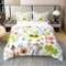 Netter Frosch 100% Baumwolle Bettbezug für Jungen Mädchen,Reptile Tier Thema Tröster Bezug 135x200,Cartoon Floral Leaves Pilz Bettwäsche Set,Dschungel Pflanzen Bettwäsche Abdeckung