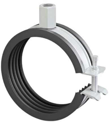 Colliers de serrage à visser en acier galvanisé, différentes tailles (collier de serrage monobloc avec revêtement en caoutchouc, 32-35 mm/1 pièce)