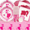 Doyomtoy Vajilla de Fiesta Princesa Rosa 61 Piezas Princesa Set de Decoración incluir Platos de Postre Vasos de Papel Servilletas y Mantel Decoraciones Vajilla de Fiesta Cumpleaño Para 20 Personas