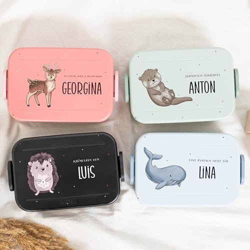Take a Break personalisierte Brotdose für Mepal - Geschenke für die Einschulung Mädchen und Junge - Brotdose für Kinder personalisiert - Bento Box mit Trennwänden + Gabel - 900 ml