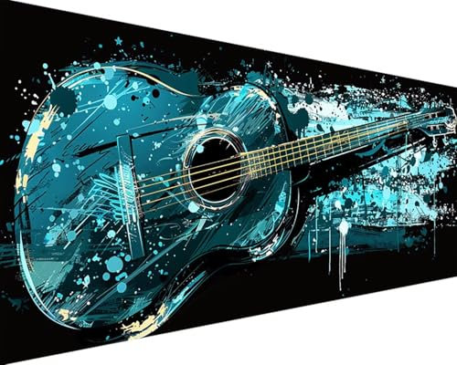 Malen Nach Zahlen Musikinstrument, Malen Nach Zahlen Erwachsene Gitarre Acrylmalerei Set, Rahmenlos Malen Nach Zahlen Kinder ab 10 Jahre Mädchen Kunsthandwerk Geschenk für Home Wall Deco 60x120cm I-U