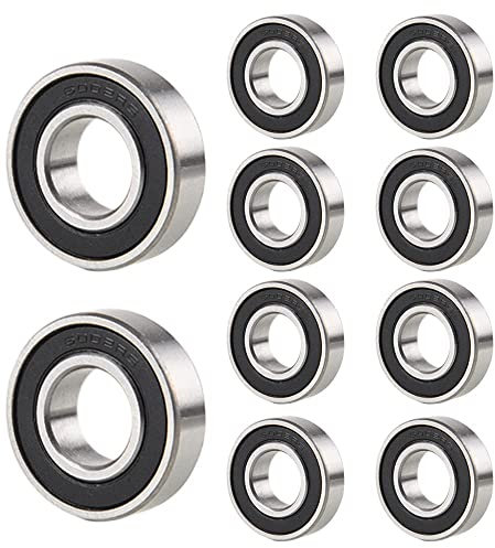 Gummigedichtete Kugellager 6002-2RS, 10 Stück SKATEBOARD-Lager 15x32x9mm, Geeignet für Heimwerker, Plattenspieler, Motoren und Verschiedene Mechanische Geräte