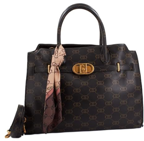 Borsa donna a mano/tracolla Liu-jo Nadie Satchel L ecopelle nero/ logo B25LJ66 AF4293 E0503 Grande