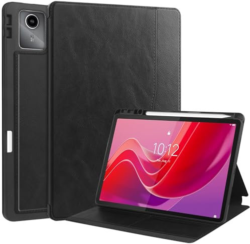 Haofun Custodia Cover Compatibile con Lenovo Idea Tab 11 Pollici (TB336ZU/TB336FU)/Tab M11/Tab K11, Sottile Leggero Cover con Porta Penna, Multi-Angolo Regolabili, Auto Sveglia/Sonno (Nero)
