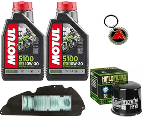Kit tagliando olio 5100 10W30 con filtro aria ed olio specifico per Sh 300 2007 2008 2009 2010 2011 2012 2013 2014 2015 2016 2017 2018 2019 2020